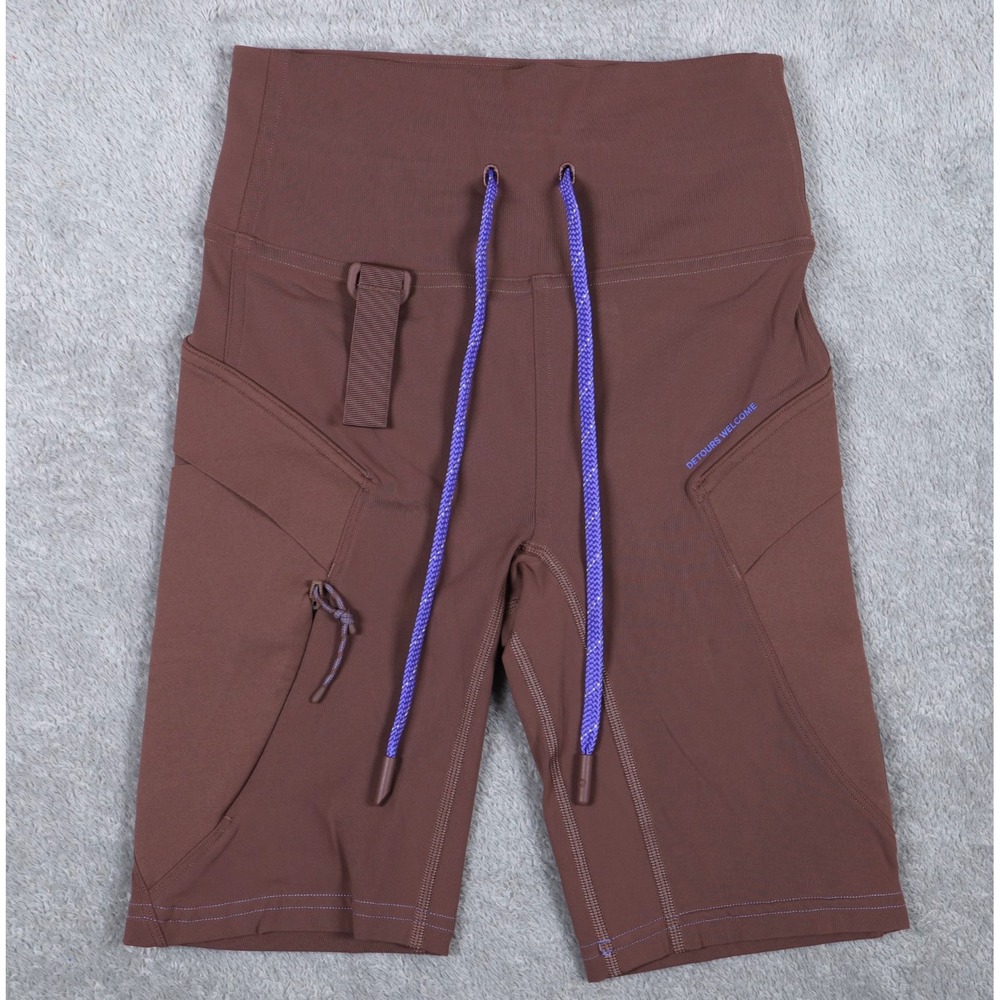 Lululemon Cargo Super High Rise Hiking Short Womens 2 Brown Purple Drawstring 8"